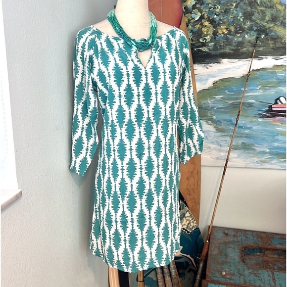 NWT Tybee Island Clothing Co.,TealWhite,  Lightweight, Beach to Brunch, Cover-Up - Picture 5 of 12
